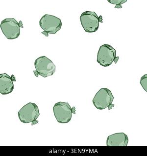 pattern biodegradable compostable trash bag cartoon. ecofriendly sustainable, green environment, organic recycling biodegradable compostable trash bag Stock Vector