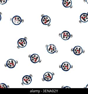 pattern digital water meter cartoon. smart residential, commercial industrial, leak detection digital water meter sign vector Stock Vector