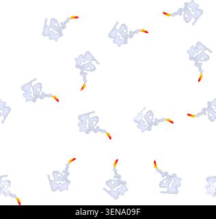 pattern launch rocket smoke trail cartoon. propulsion fire, speed exhaust, plume trajectory launch rocket smoke trail sign. seamless symbol vector ill Stock Vector