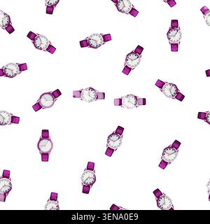 pattern child kid watch time cartoon. children hand, boy digital child kid watch time sign vector Stock Vector