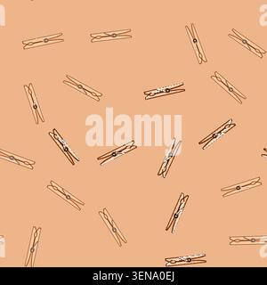seamless pattern plastic clothespin cartoon. grip line, secure hold, fastener clip plastic clothespin sign vector Stock Vector