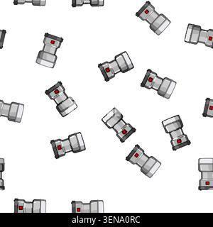 pattern caffeine coffee grinder electric cartoon. caffeine coffee grinder electric sign vector Stock Vector
