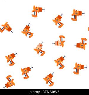 pattern machine vice is a workbench clamping tool with an anvil, used for securely holding workpieces during various industrial or diy tasks, essentia Stock Vector