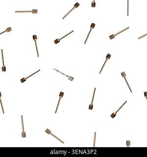 pattern nectar honey dipper stick cartoon. pollen propolis, queen worker, drone comb nectar honey dipper stick sign vector Stock Vector