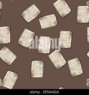 pattern memo notepad hand drawn. list organize, save document, record scribble memo notepad vector sketch illustration Stock Vector