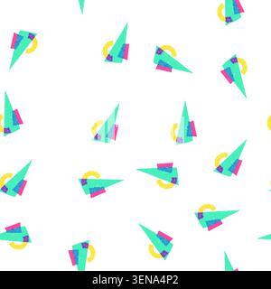 pattern aesthetic risograph effect cartoon. art graphic, color layer, ink screen aesthetic risograph effect sign vector Stock Vector
