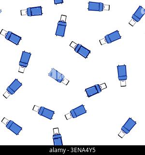 pattern expandable trolley bag cartoon. cabin zipper, handle lock, compartment organizer expandable trolley bag sign vector Stock Vector