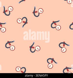 pattern measurement spirometer cartoon. respiratory test, airflow pulmonary, health breathing measurement spirometer sign. seamless vector illustratio Stock Vector