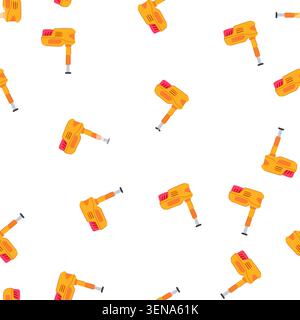 pattern yellow and orange car jack tool, a vital equipment for automotive repair and maintenance, lifting vehicles and changing tires, illustrating se Stock Vector