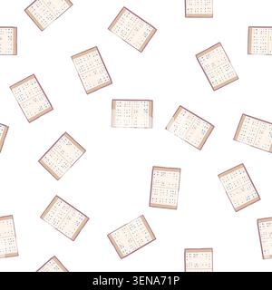 pattern literacy braille textbook cartoon. education tactile, reading blindness, inclusion embossing literacy braille textbook sign. seamless symbol v Stock Vector