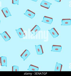 pattern case cosmetic pouch cartoon. travel zipper, mockup toiletry case cosmetic pouch sign. seamless vector illustration Stock Vector