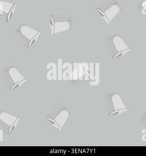 seamless pattern waste trash bin garbage cartoon. waste trash bin garbage sign vector Stock Vector