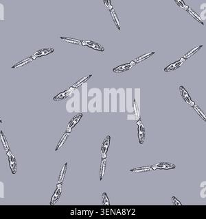 pattern multi pocket knife hand drawn. sharp compact, durable versatile, stainless handle multi pocket knife vector sketch illustration Stock Vector