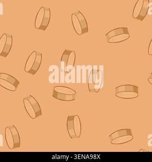 pattern kitchen tin can cartoon. pantry aluminum, packaging ning, tuna vegetables kitchen tin can sign. seamless vector illustration Stock Vector