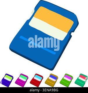 data sd card cartoon. format device, camera smartphone, tablet laptop data sd card sign vector Stock Vector