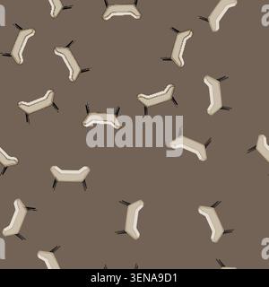 seamless pattern room bench bedroom cartoon. room bench bedroom sign vector Stock Vector