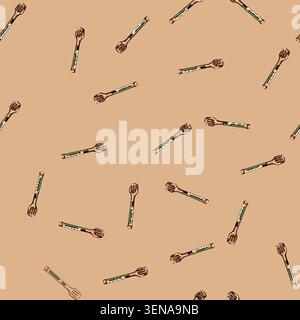seamless pattern kitchen tongs hand cartoon. grill ice, outdoor line, chef braai kitchen tongs hand sign vector Stock Vector