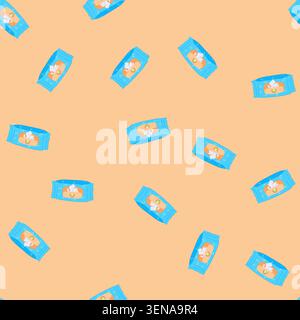 pattern cleaner water wipes cartoon. tissue wet, clean hand cleaner water wipes sign. seamless vector illustration Stock Vector