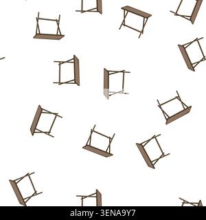 pattern foldable folding table cartoon. foldable folding table sign vector Stock Vector