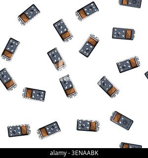 pattern sound dictaphone cartoon. audio voice, recorder music sound dictaphone sign vector Stock Vector