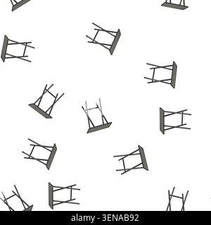 pattern outdoor folding table cartoon. outdoor folding table sign vector Stock Vector