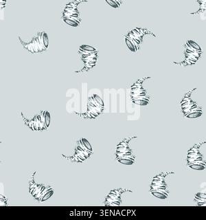 seamless pattern nature tornado cartoon. danger twister, dark funnel, disaster destruction nature tornado sign vector Stock Vector