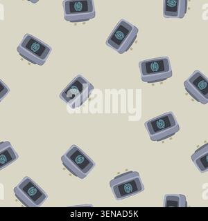 pattern authentication fingerprint scanner cartoon. touch identification, technology sensor, recognition device authentication fingerprint scanner sig Stock Vector