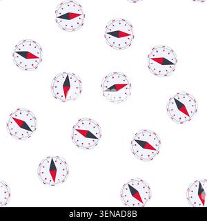 pattern travel nautical compass cartoon. explore direction, map ship, captain sailor travel nautical compass sign. seamless symbol vector illustration Stock Vector