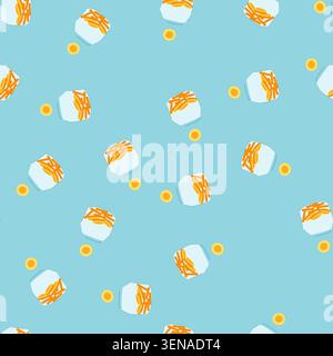 pattern business coin jar cartoon. gold financial, growth deposit, finance tip business coin jar sign. seamless vector illustration Stock Vector