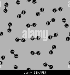 seamless pattern Round welding glasses with dark lenses and a grey frame. Featuring eye protection equipment for industrial safety and professional cr Stock Vector