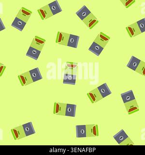 pattern control automatic pet feeder cartoon. digital cat, dog wifi, app schedule control automatic pet feeder sign. seamless vector illustration Stock Vector