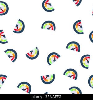 pattern odometer speedometer cartoon. tachometer cluster, dashboard instrument, reading calibration odometer speedometer sign. seamless symbol vector Stock Vector