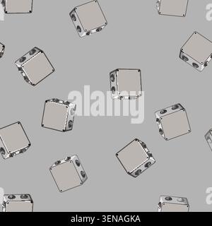seamless pattern switch junction box cartoon. industrial industry, system wire, control connect switch junction box sign vector Stock Vector