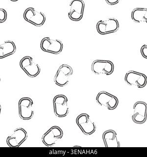 pattern safety carabiner clip cartoon. security tool, clasp extreme, mountaineering rope safety carabiner clip sign vector Stock Vector