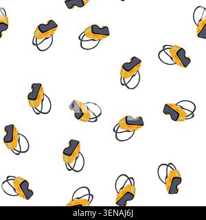 pattern virtual reality headset presenting an immersive digital experience, symbolizing future technology, cyberspace exploration, entertainment, and Stock Vector