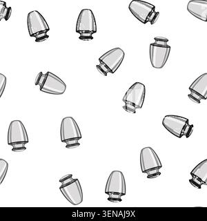 pattern cremation urn ashes cartoon. memorial dead, cemetery grief, ceramic ash cremation urn ashes sign vector Stock Vector