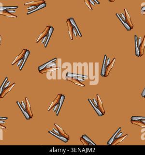 seamless pattern storage stapler cartoon. equipment construction, distribution factory, shipping fork storage stapler sign vector Stock Vector