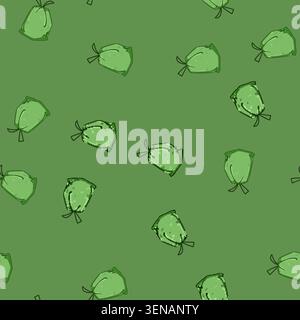 seamless pattern organic compostable trash bag cartoon. recycling natural, plantbased renewable, earthfriendly disposable organic compostable trash ba Stock Vector