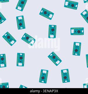 pattern microchip microcontroller cartoon. arduino abstract, pcb motherboard, science board microchip microcontroller sign. seamless vector illustrati Stock Vector