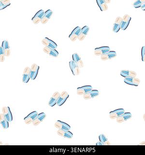 pattern lifestyle kid slippers cartoon. animal casual, bedroom s, fluffy holiday lifestyle kid slippers sign. seamless symbol vector illustration Stock Vector