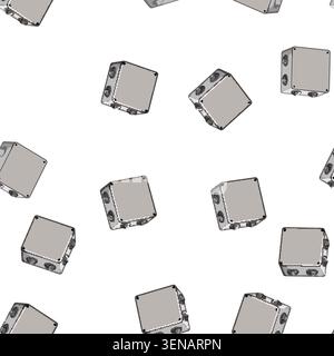 pattern switch junction box cartoon. industrial industry, system wire, control connect switch junction box sign vector Stock Vector