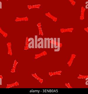 seamless pattern ribbon red tape cartoon. cut sticker, grand new, banner business ribbon red tape sign vector Stock Vector