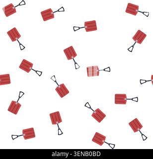 pattern symbol snow shovel cartoon. scoop heavy, ing outline, people fall symbol snow shovel sign. seamless symbol vector illustration Stock Vector