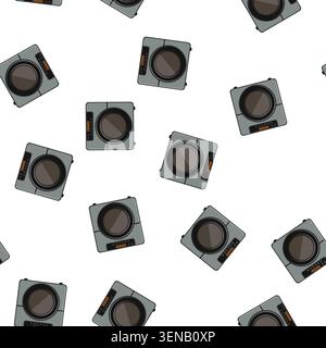 pattern equipment aerogrill cooking cartoon. dinner appliance, hot food equipment aerogrill cooking sign vector Stock Vector