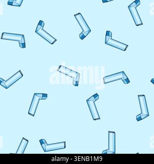 seamless pattern asthma inhaler portable cartoon. nebulizer device, breath medication, relief allergy asthma inhaler portable sign vector Stock Vector