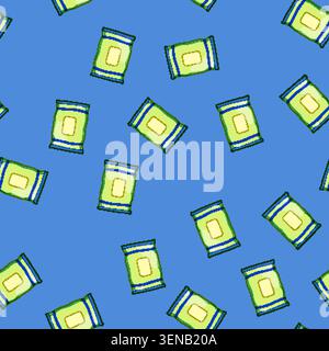 seamless pattern healthy snack pack cartoon. lunchbox grab, and go, portion kids healthy snack pack sign vector Stock Vector