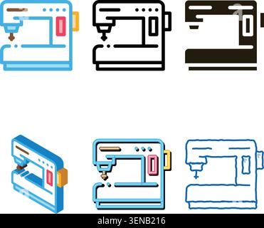 Sewing Machine Icon Vector. edition Outline Sewing Machine Sign. Isolated Contour Symbol Stock Vector