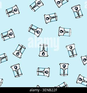 seamless pattern Oral irrigator device providing effective water flossing for daily dental hygiene, reaching between teeth and below the gumline to re Stock Vector