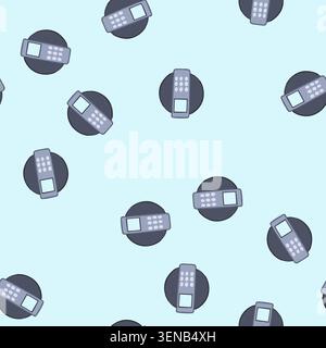 pattern scanner biometric security device cartoon. technology access, control identification, verification system scanner biometric security device si Stock Vector