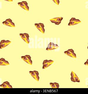 pattern magma lava platform cartoon. geothermal basalt, flow vent, caldera fissure magma lava platform sign. seamless vector illustration Stock Vector